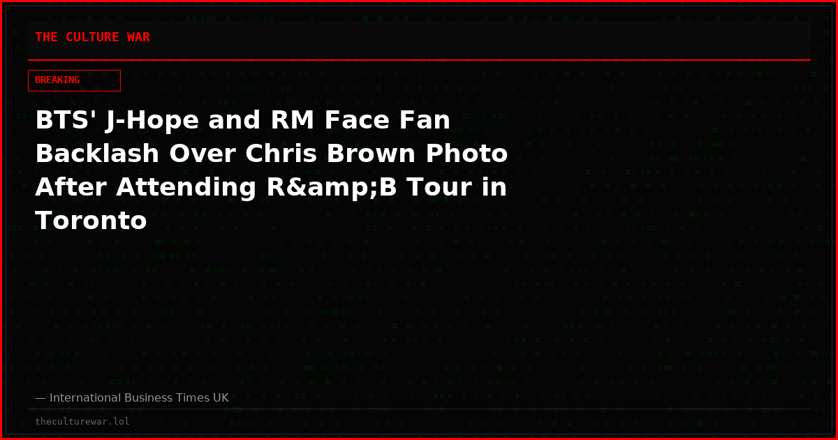 BTS' J-Hope and RM Face Fan Backlash Over Chris Brown Photo After Attending R&amp;B Tour in Toronto