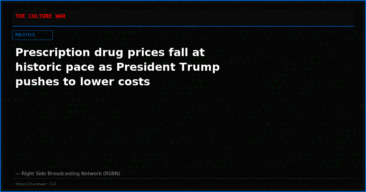 Prescription drug prices fall at historic pace as President Trump pushes to lower costs