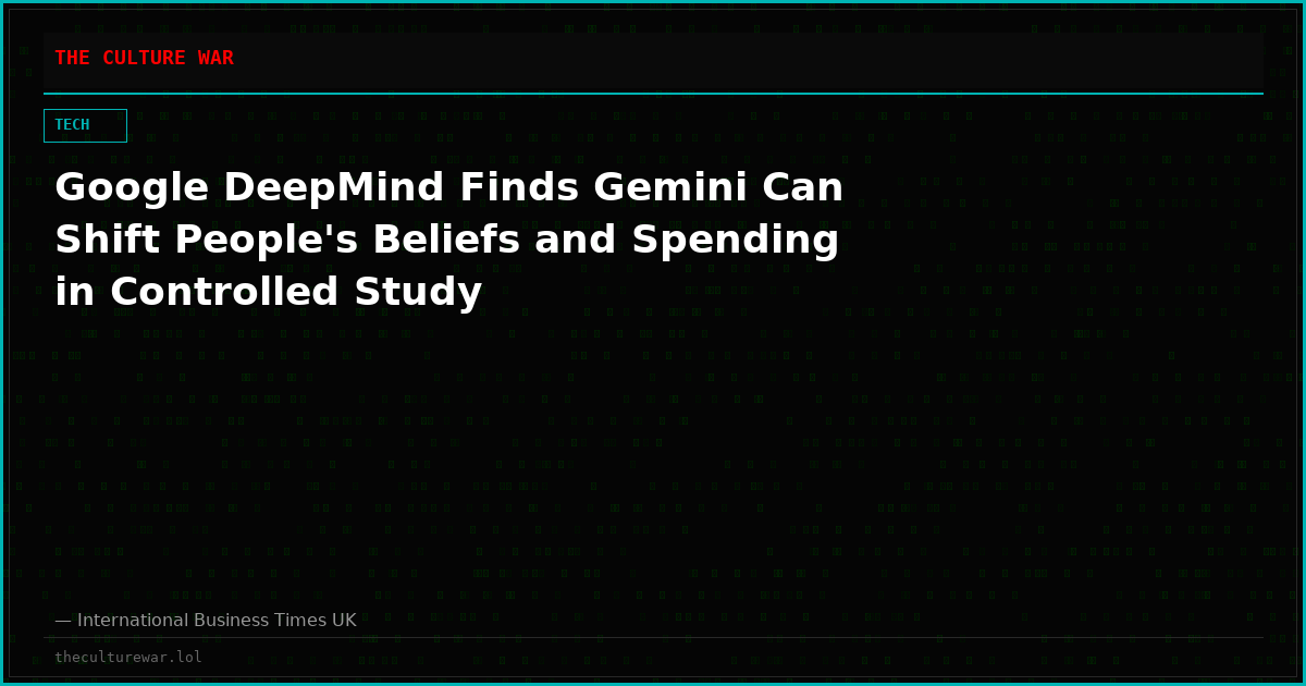Google DeepMind Finds Gemini Can Shift People's Beliefs and Spending in Controlled Study