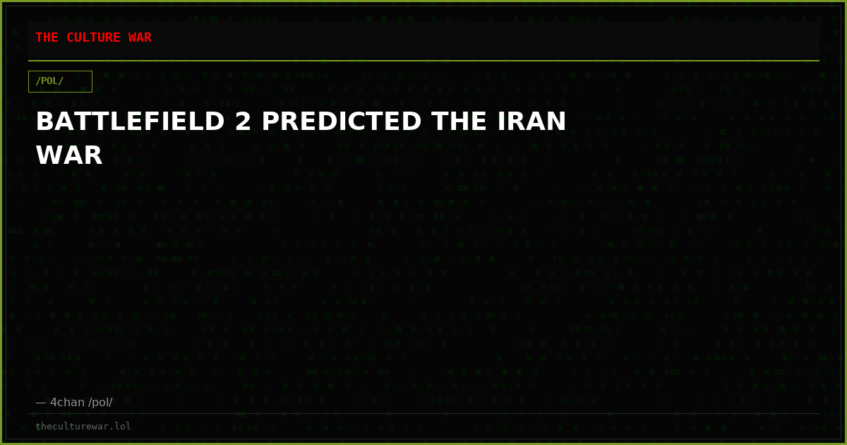 BATTLEFIELD 2 PREDICTED THE IRAN WAR