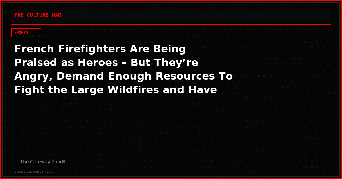 French Firefighters Are Being Praised as Heroes – But They’re Angry, Demand Enough Resources To Fight the Large Wildfires and Have Called for a Day of Strike