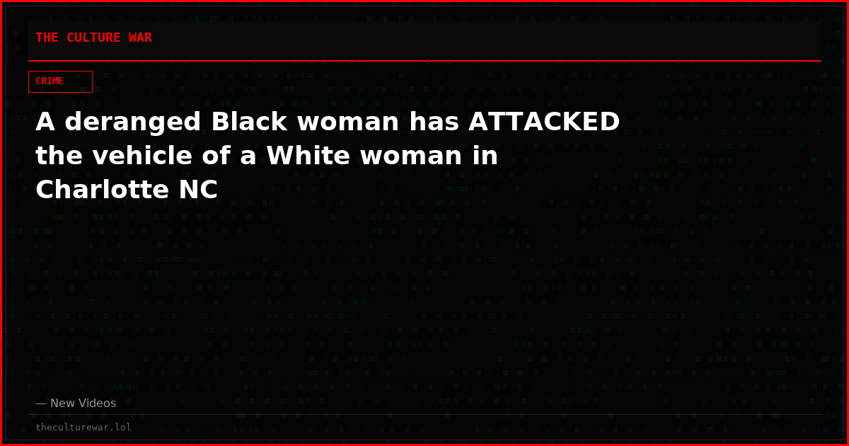 A deranged Black woman has ATTACKED the vehicle of a White woman in Charlotte NC