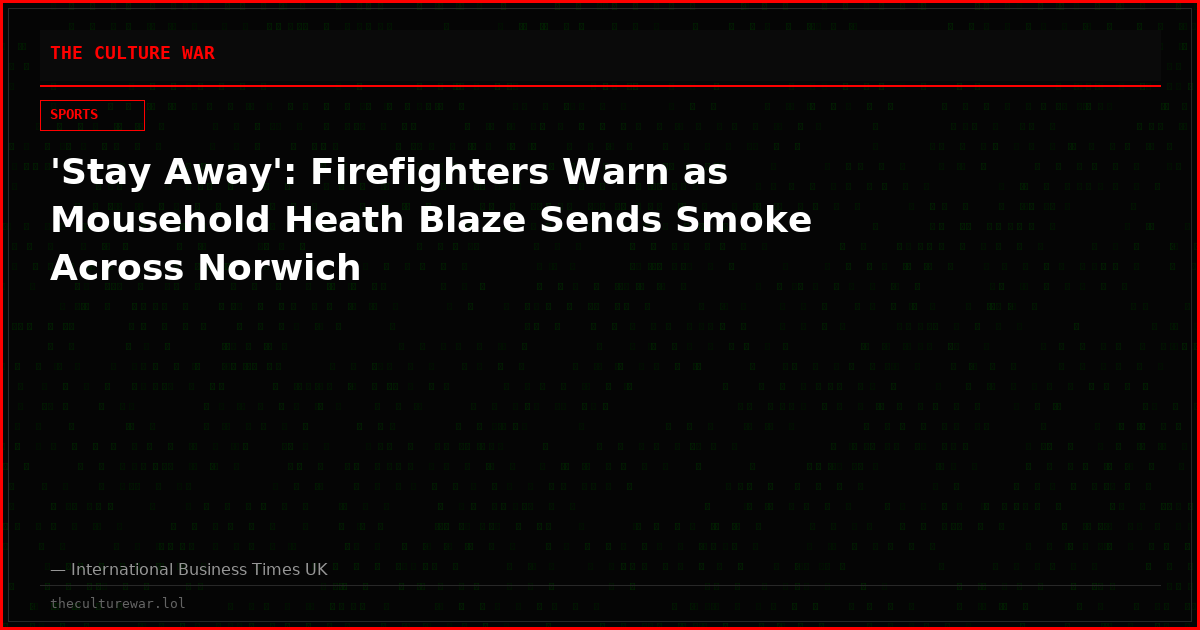 'Stay Away': Firefighters Warn as Mousehold Heath Blaze Sends Smoke Across Norwich