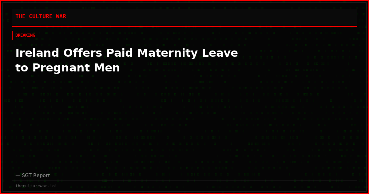 Ireland Offers Paid Maternity Leave to Pregnant Men