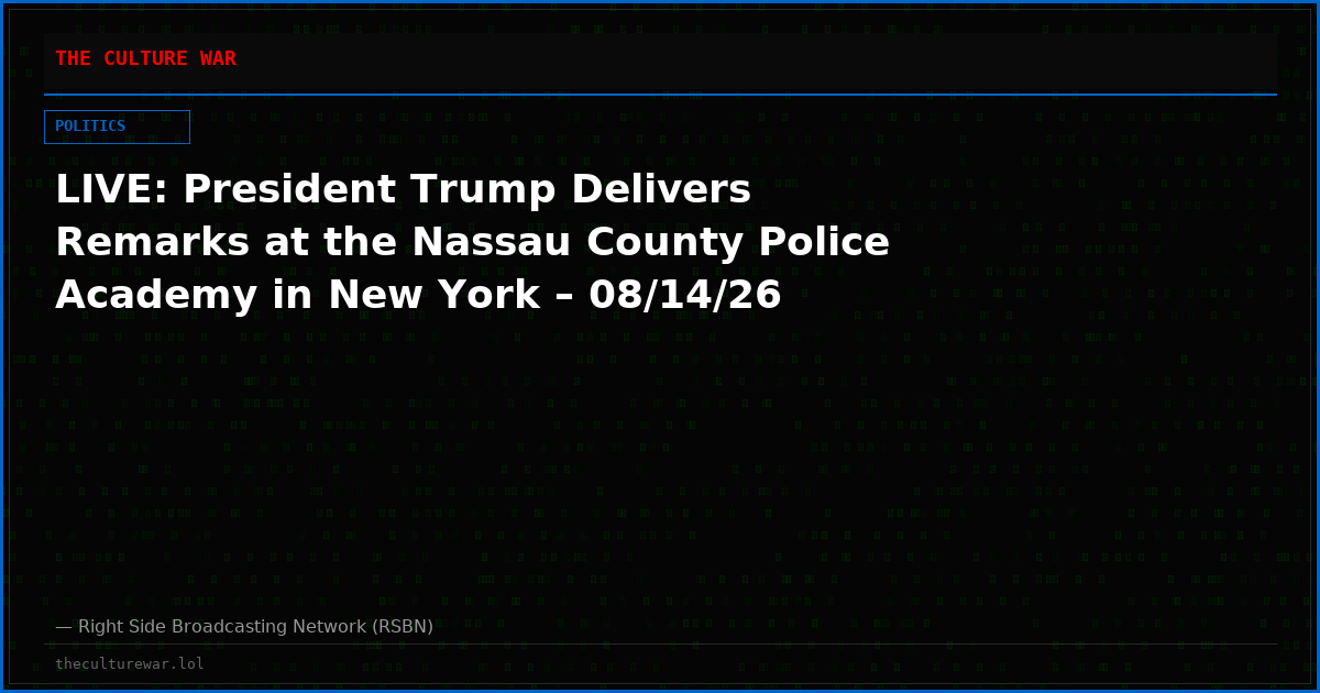 LIVE: President Trump Delivers Remarks at the Nassau County Police Academy in New York – 08/14/26