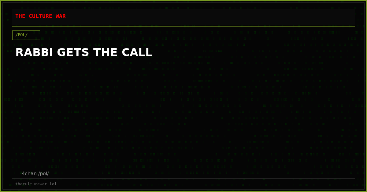 RABBI GETS THE CALL
