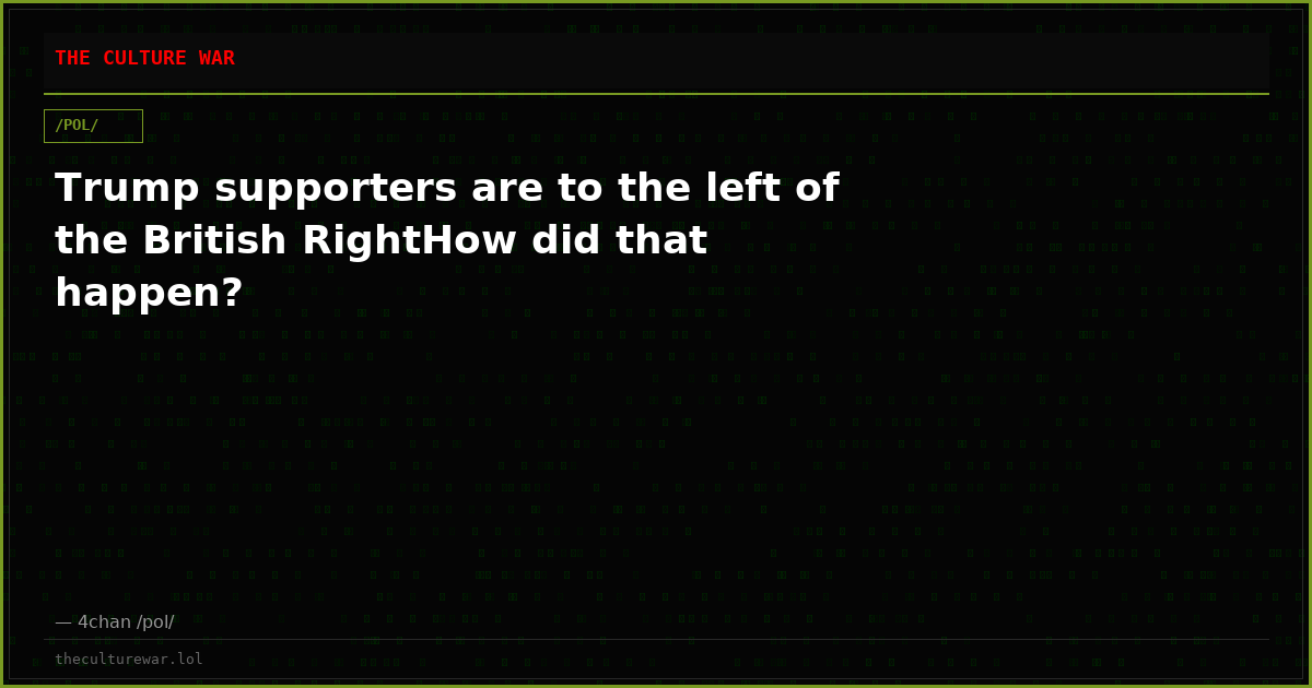 Trump supporters are to the left of the British RightHow did that happen?