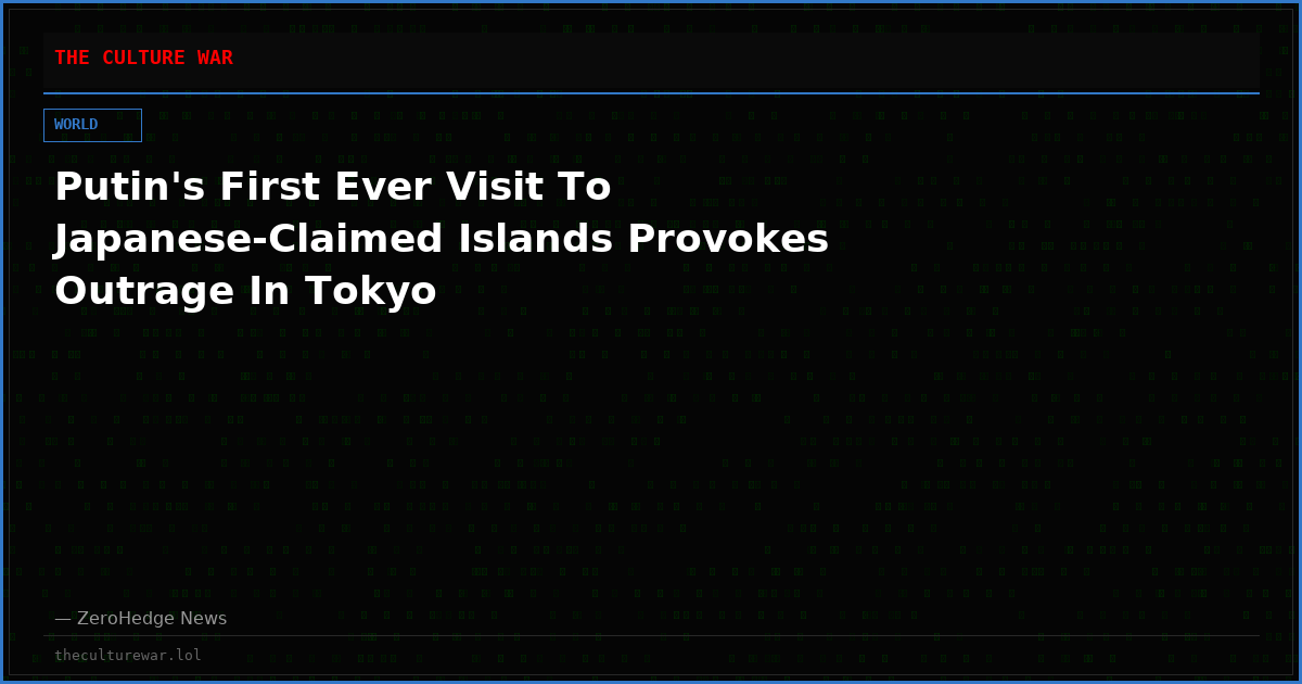 Putin's First Ever Visit To Japanese-Claimed Islands Provokes Outrage In Tokyo