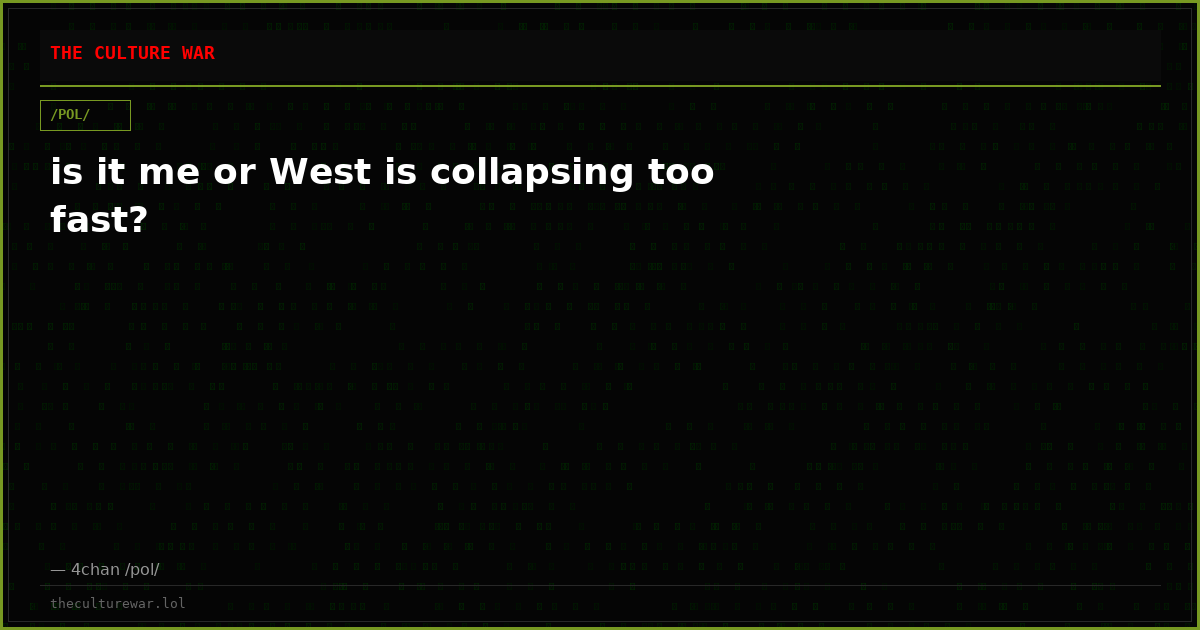 is it me or West is collapsing too fast?