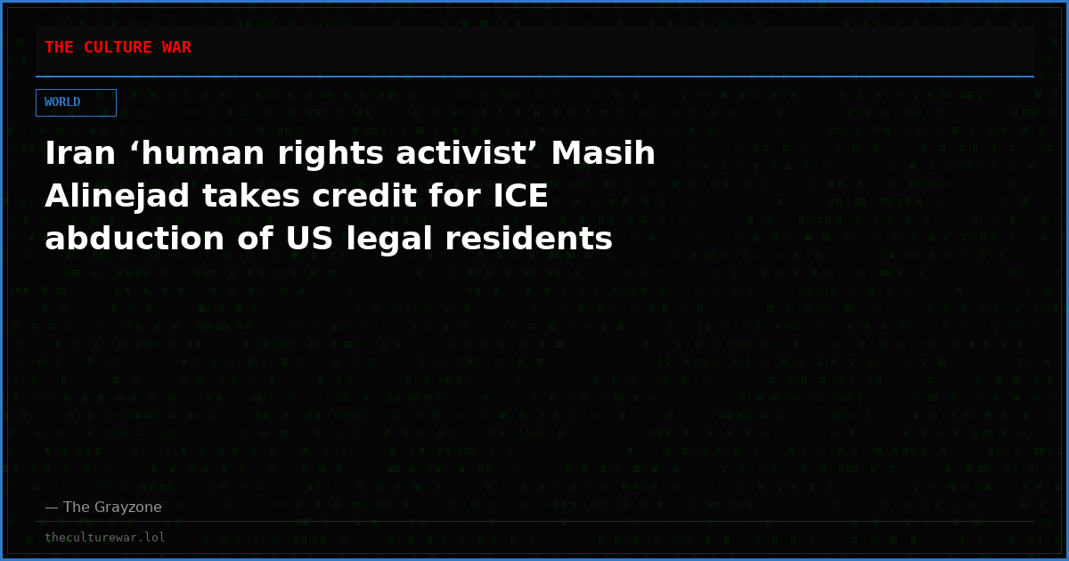 Iran ‘human rights activist’ Masih Alinejad takes credit for ICE abduction of US legal residents