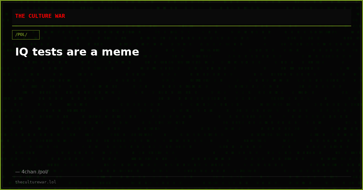 IQ tests are a meme