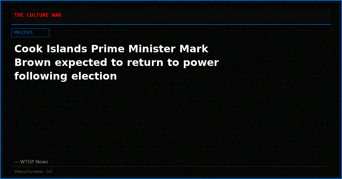 Cook Islands Prime Minister Mark Brown expected to return to power following election