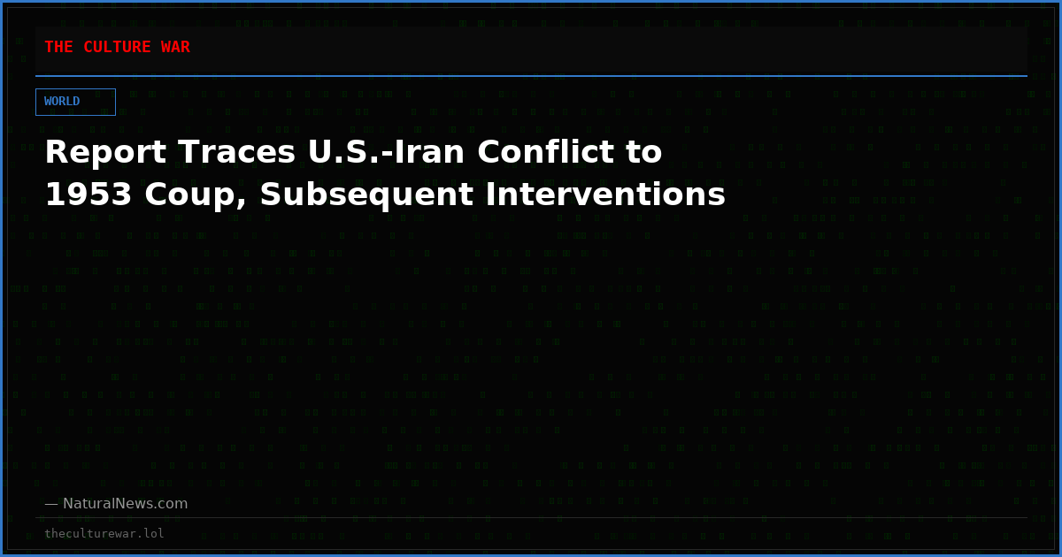 Report Traces U.S.-Iran Conflict to 1953 Coup, Subsequent Interventions