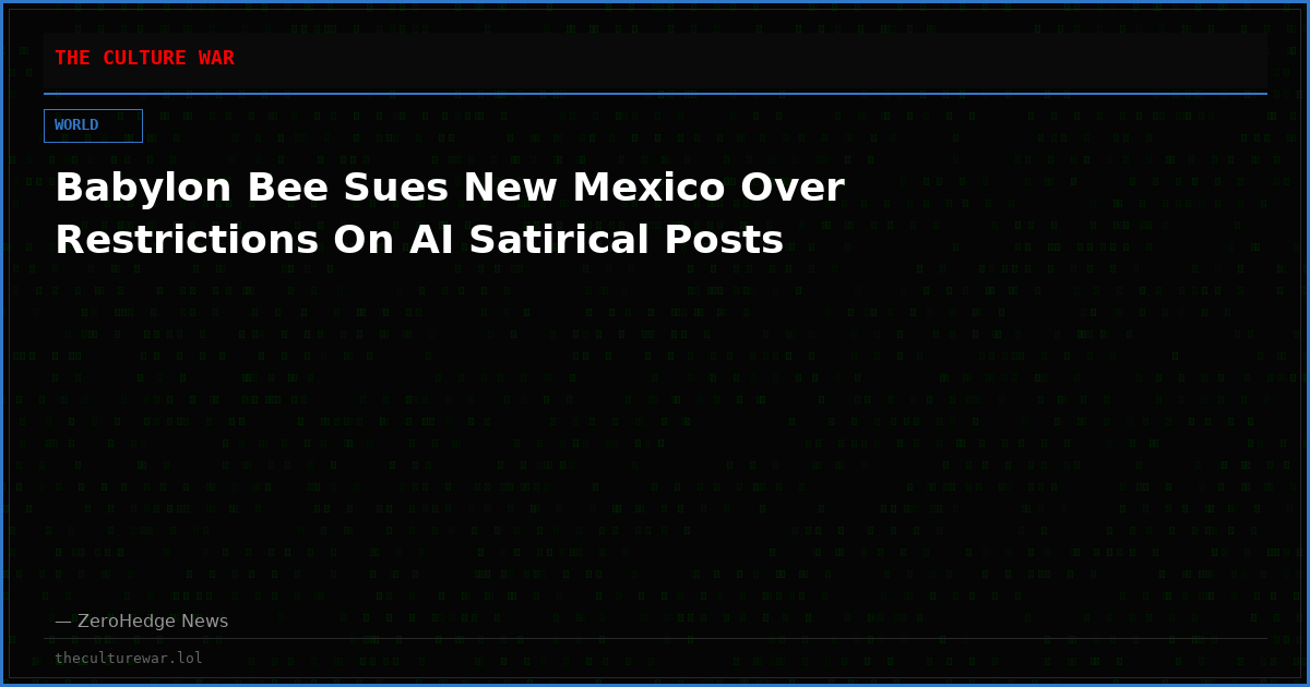 Babylon Bee Sues New Mexico Over Restrictions On AI Satirical Posts