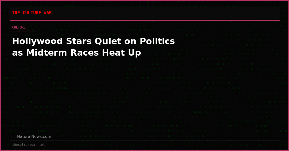 Hollywood Stars Quiet on Politics as Midterm Races Heat Up