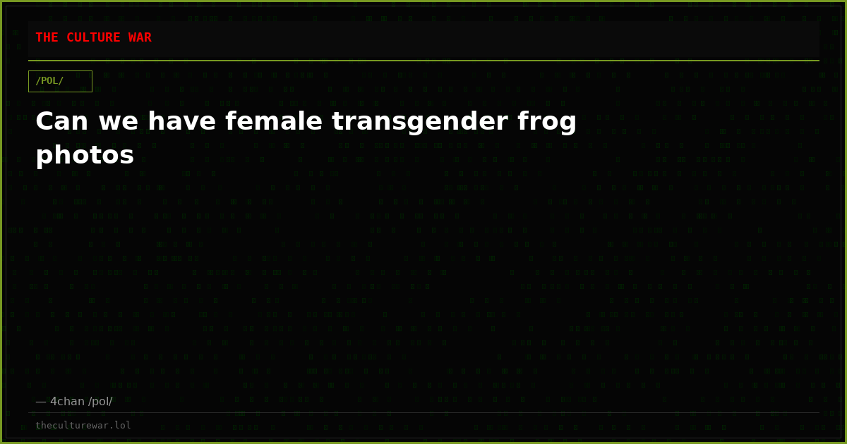 Can we have female transgender frog photos