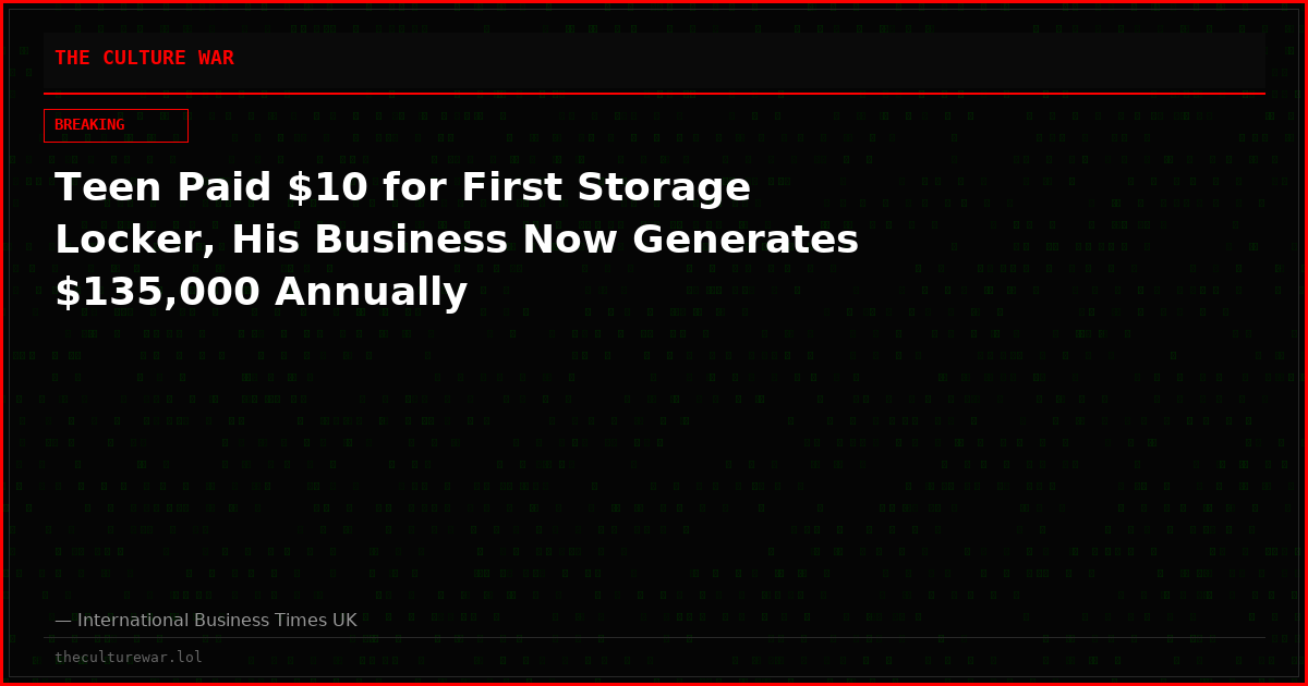 Teen Paid $10 for First Storage Locker, His Business Now Generates $135,000 Annually