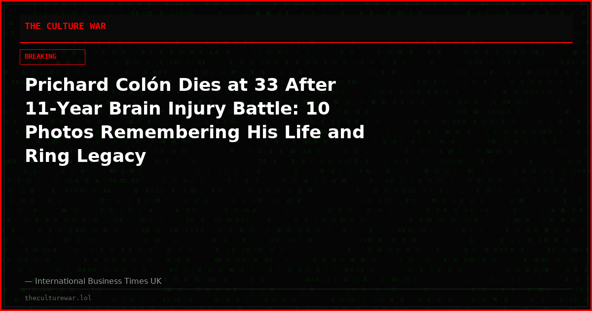 Prichard Colón Dies at 33 After 11-Year Brain Injury Battle: 10 Photos Remembering His Life and Ring Legacy