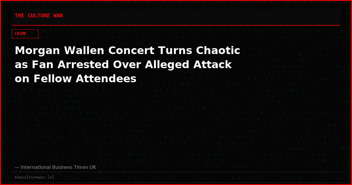 Morgan Wallen Concert Turns Chaotic as Fan Arrested Over Alleged Attack on Fellow Attendees