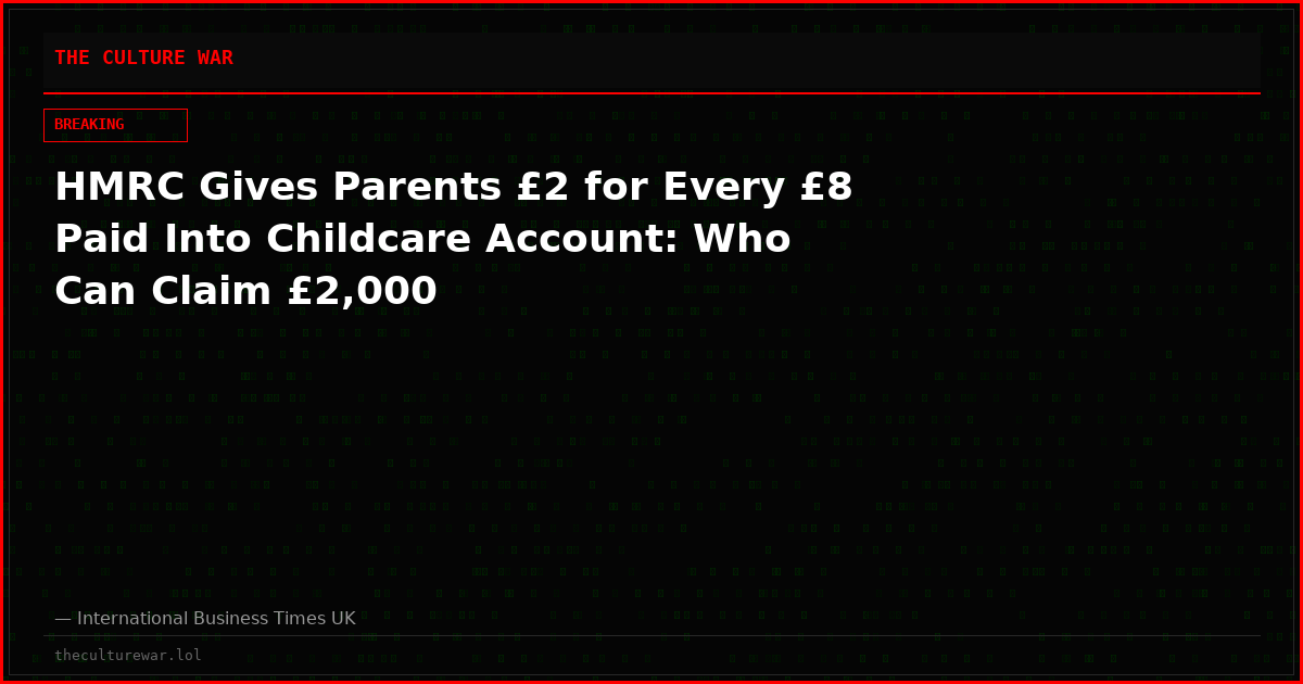 HMRC Gives Parents £2 for Every £8 Paid Into Childcare Account: Who Can Claim £2,000