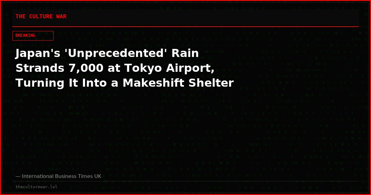 Japan's 'Unprecedented' Rain Strands 7,000 at Tokyo Airport, Turning It Into a Makeshift Shelter