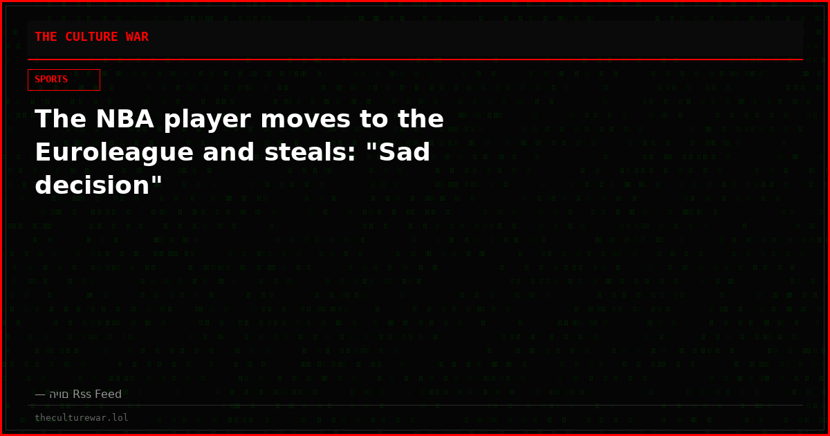 The NBA player moves to the Euroleague and steals: "Sad decision"