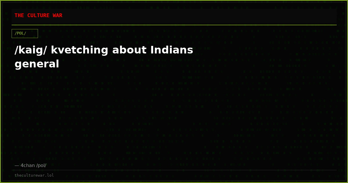 /kaig/ kvetching about Indians general