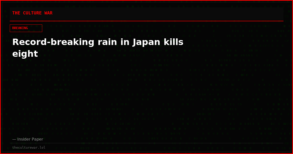 Record-breaking rain in Japan kills eight