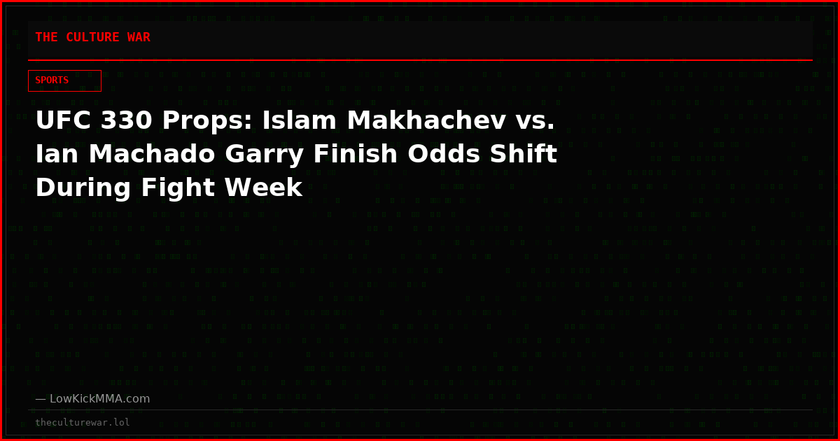 UFC 330 Props: Islam Makhachev vs. Ian Machado Garry Finish Odds Shift During Fight Week