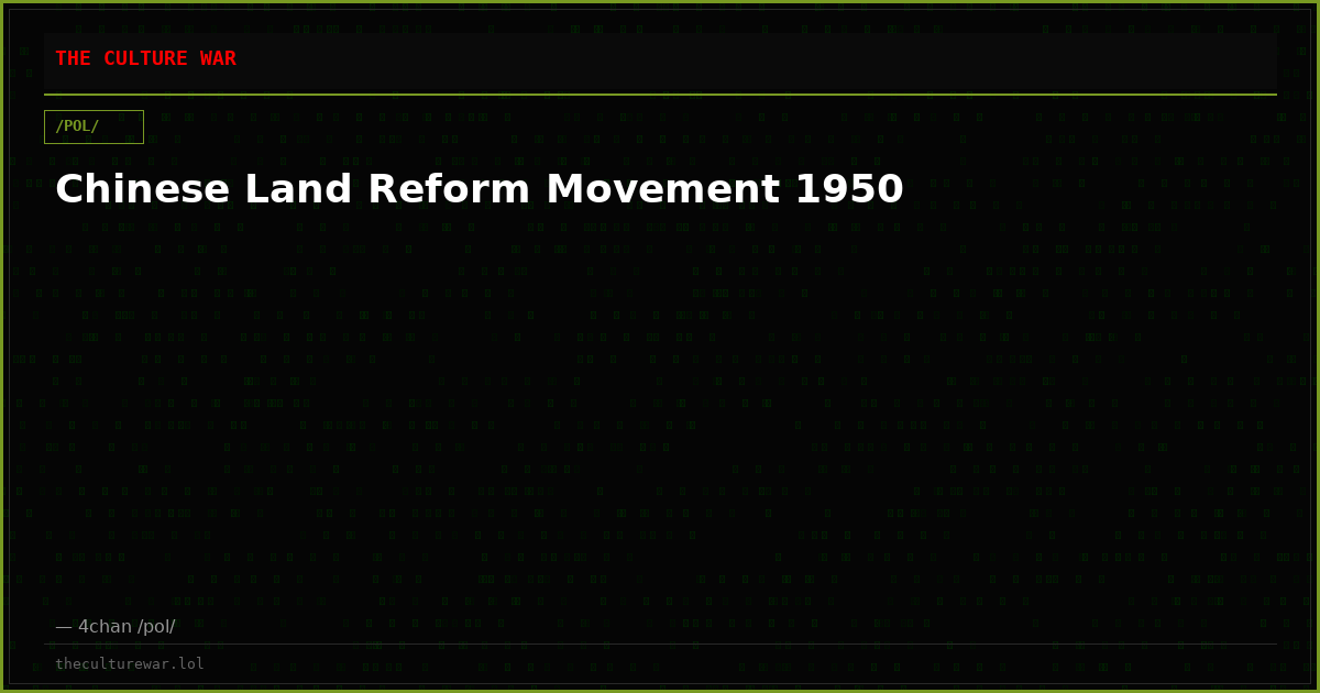 Chinese Land Reform Movement 1950