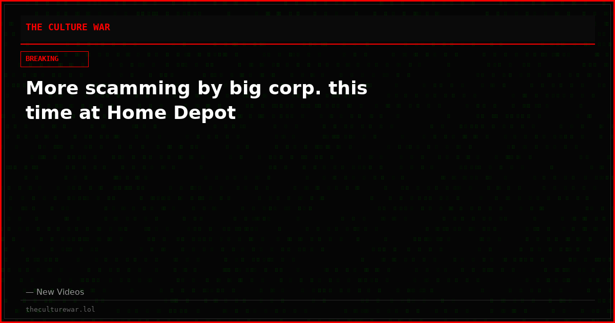 More scamming by big corp. this time at Home Depot