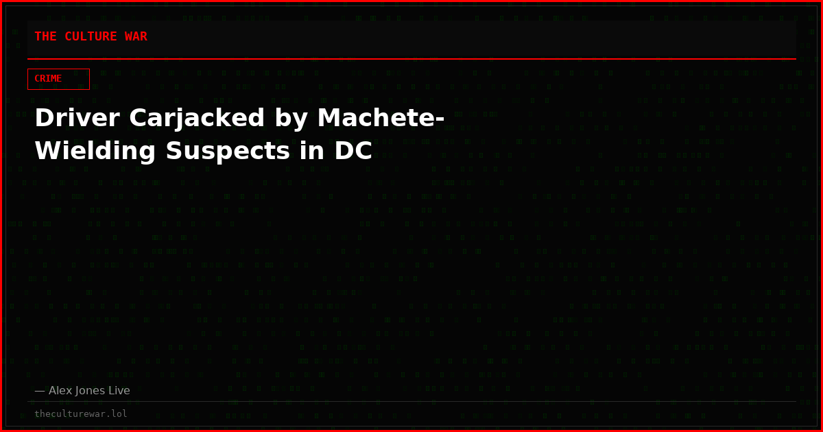 Driver Carjacked by Machete-Wielding Suspects in DC