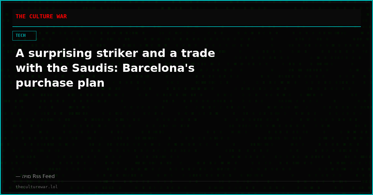 A surprising striker and a trade with the Saudis: Barcelona's purchase plan