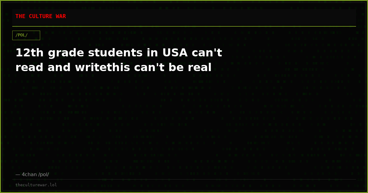 12th grade students in USA can't read and writethis can't be real