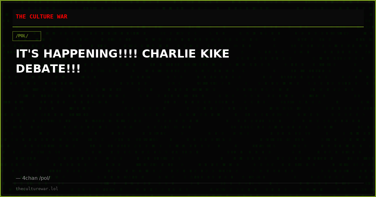 IT'S HAPPENING!!!! CHARLIE KIKE DEBATE!!!