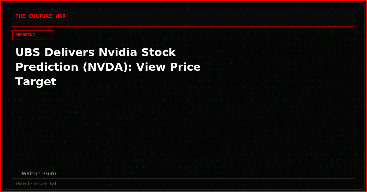UBS Delivers Nvidia Stock Prediction (NVDA): View Price Target