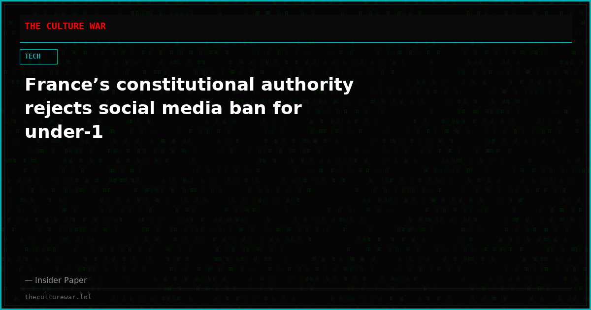 France’s constitutional authority rejects social media ban for under-1