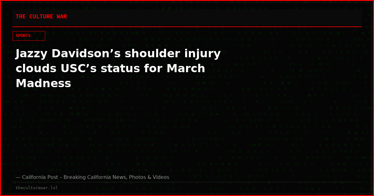 Jazzy Davidson’s shoulder injury clouds USC’s status for March Madness