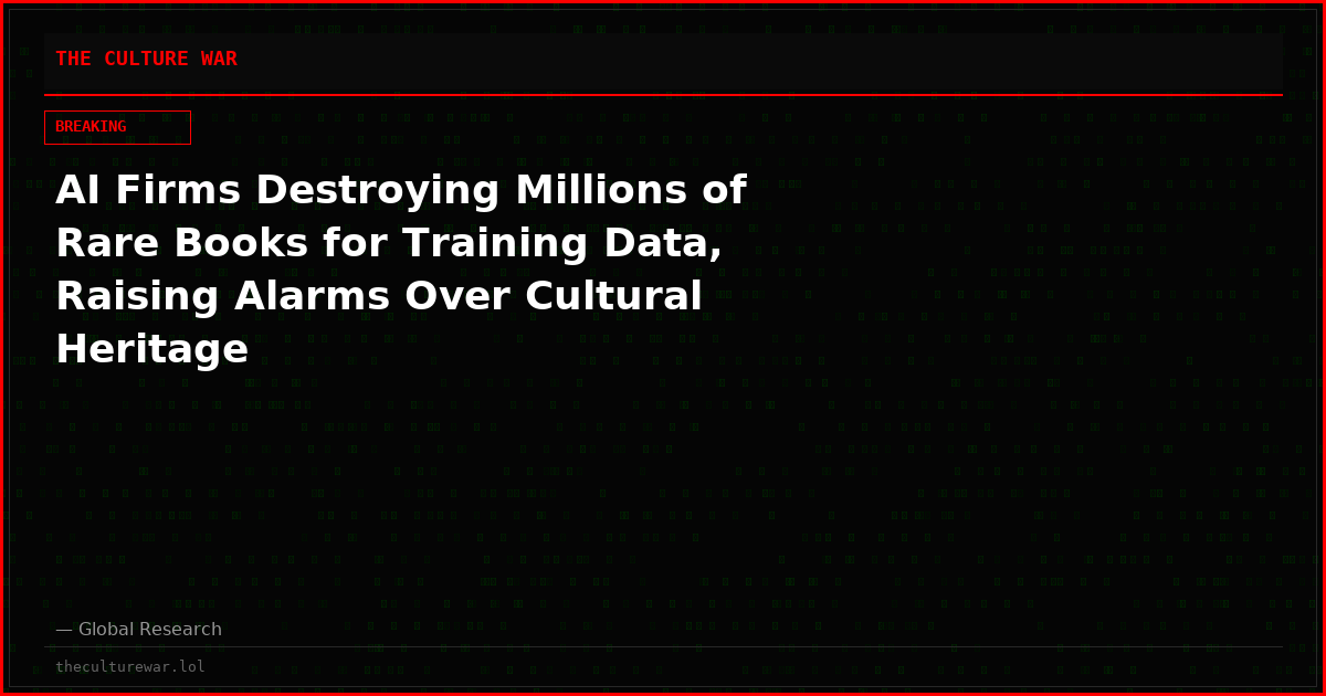 AI Firms Destroying Millions of Rare Books for Training Data, Raising Alarms Over Cultural Heritage