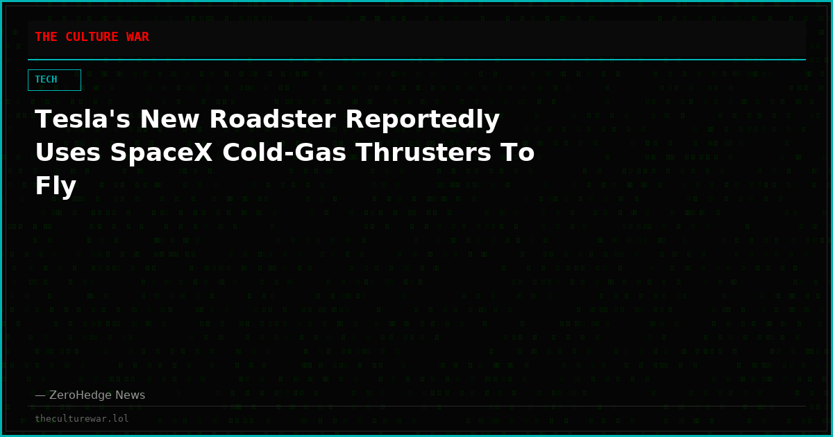 Tesla's New Roadster Reportedly Uses SpaceX Cold-Gas Thrusters To Fly