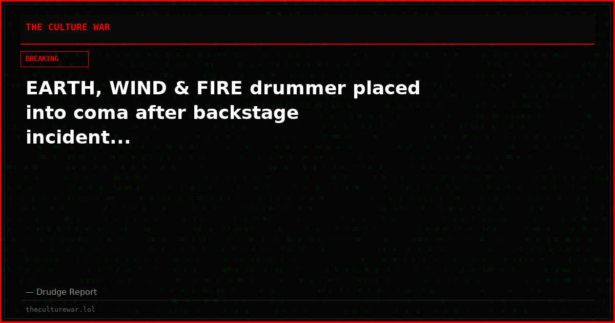 EARTH, WIND & FIRE drummer placed into coma after backstage incident...