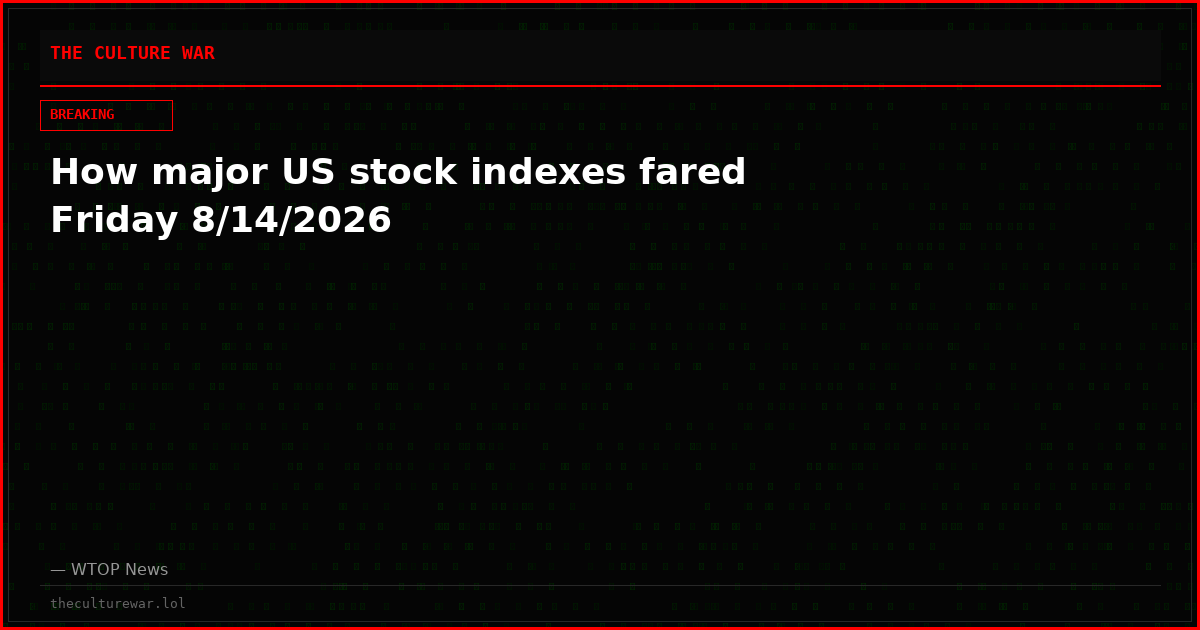 How major US stock indexes fared Friday 8/14/2026