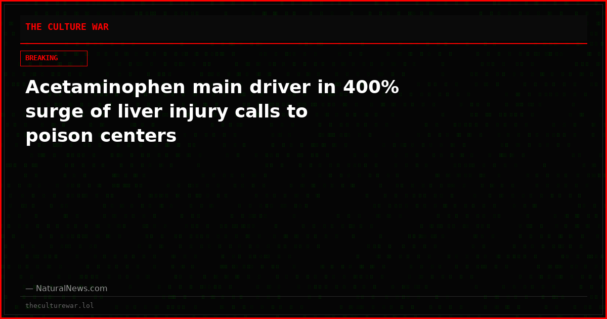 Acetaminophen main driver in 400% surge of liver injury calls to poison centers