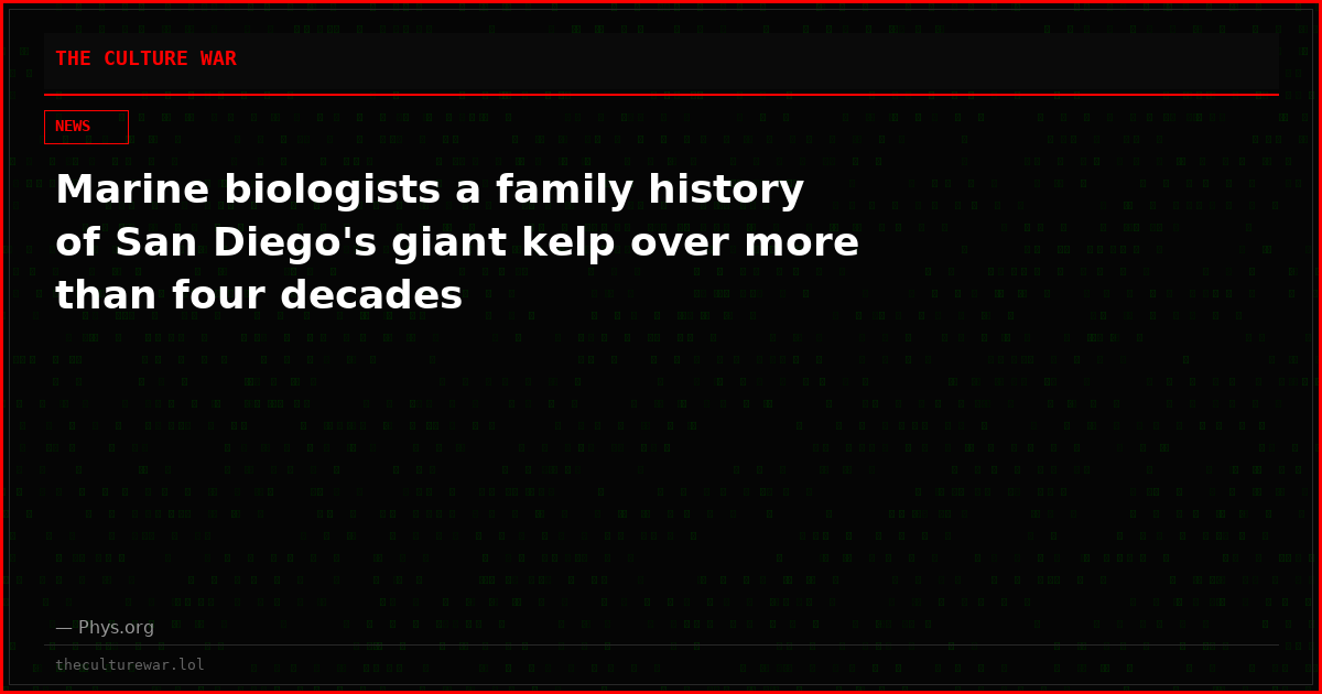 Marine biologists a family history of San Diego's giant kelp over more than four decades