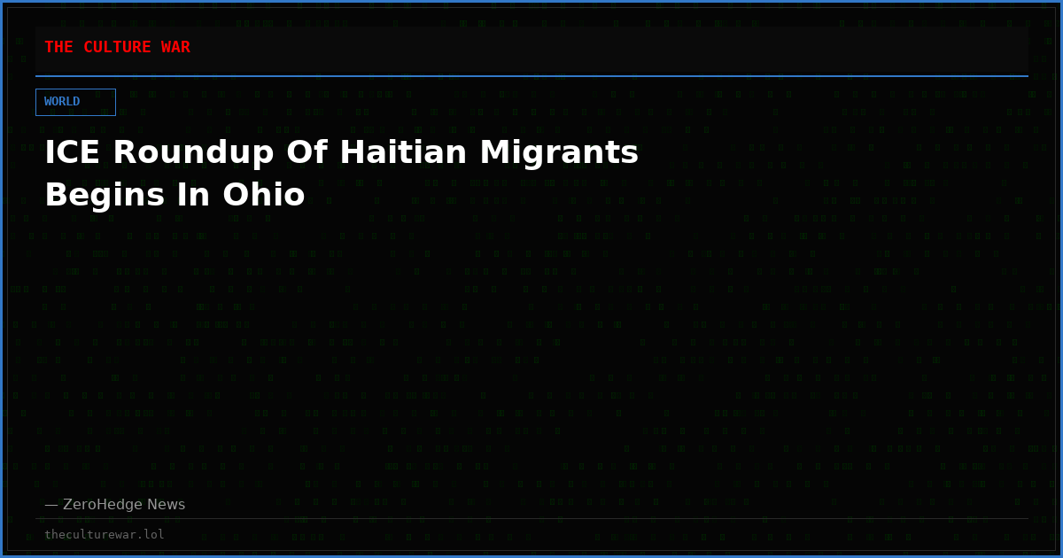 ICE Roundup Of Haitian Migrants Begins In Ohio