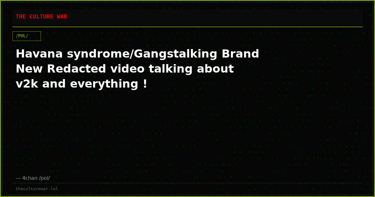 Havana syndrome/Gangstalking Brand New Redacted video talking about v2k and everything !