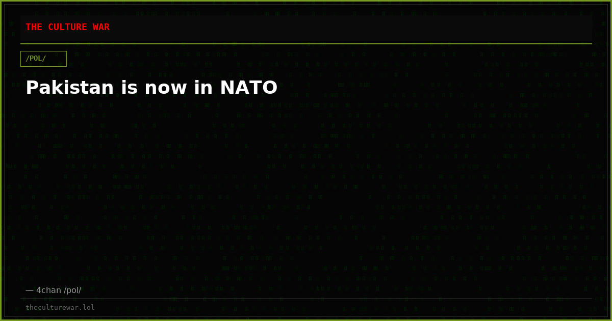 Pakistan is now in NATO