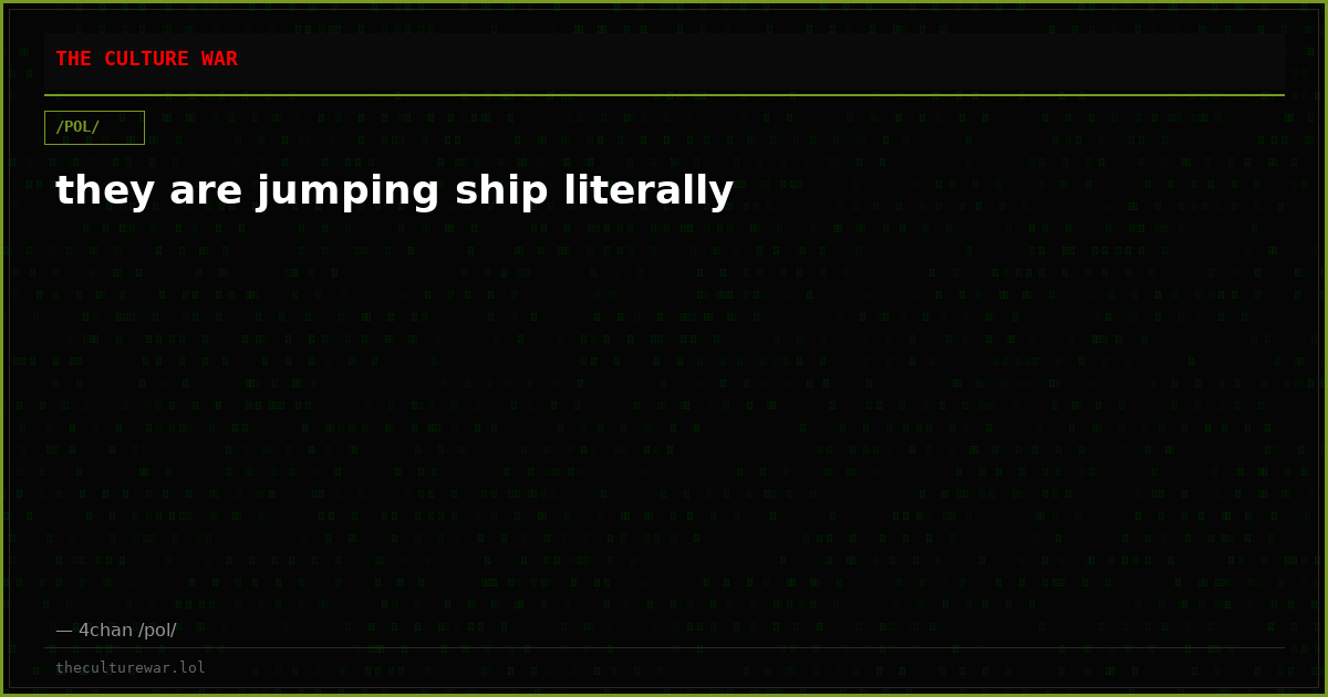 they are jumping ship literally