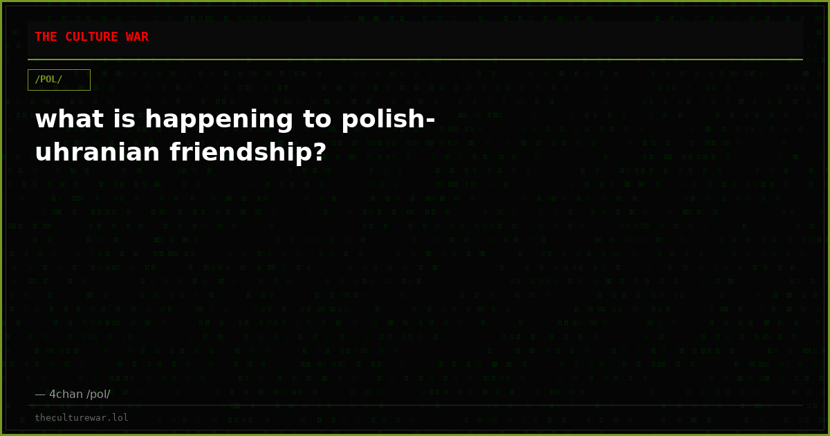 what is happening to polish-uhranian friendship?