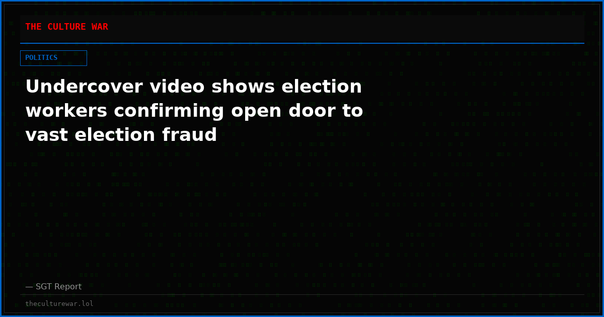 Undercover video shows election workers confirming open door to vast election fraud